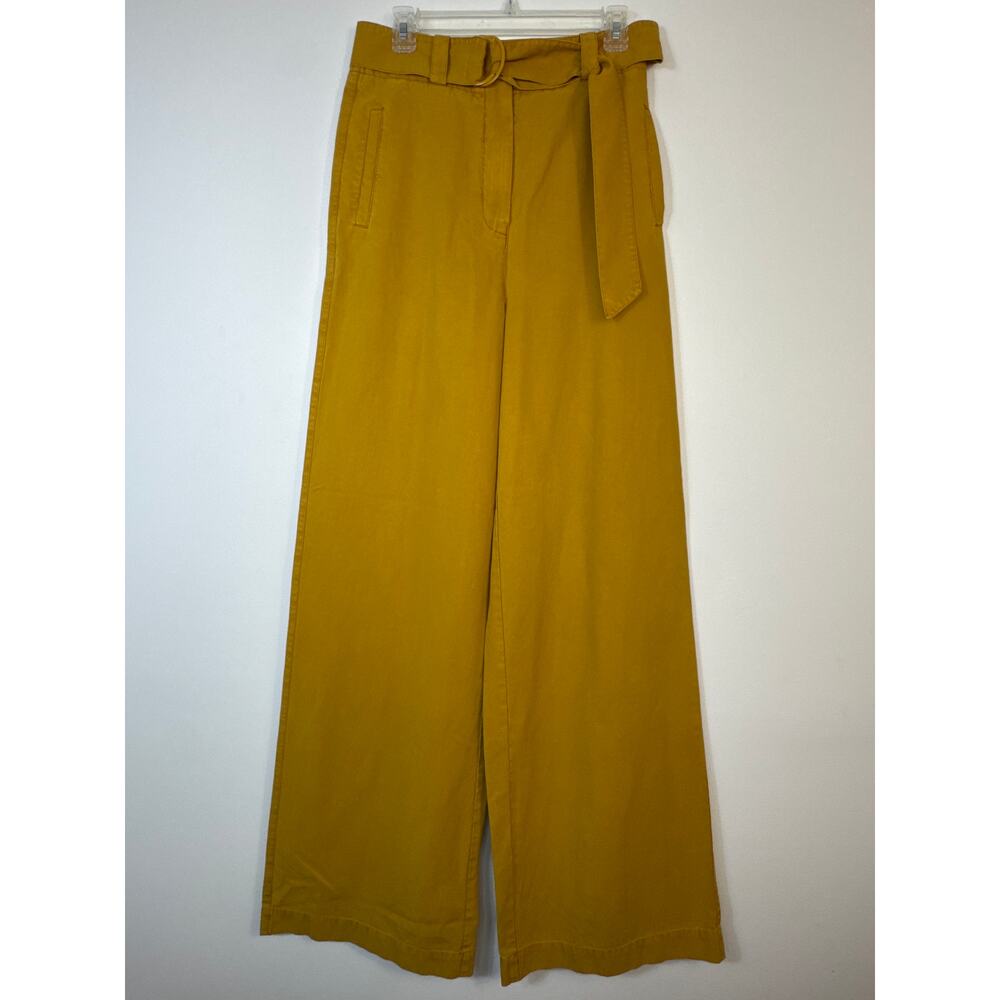 Anthropologie Essentiel Antwerp Wide Leg Beach Pants Yellow High Rise Size 8